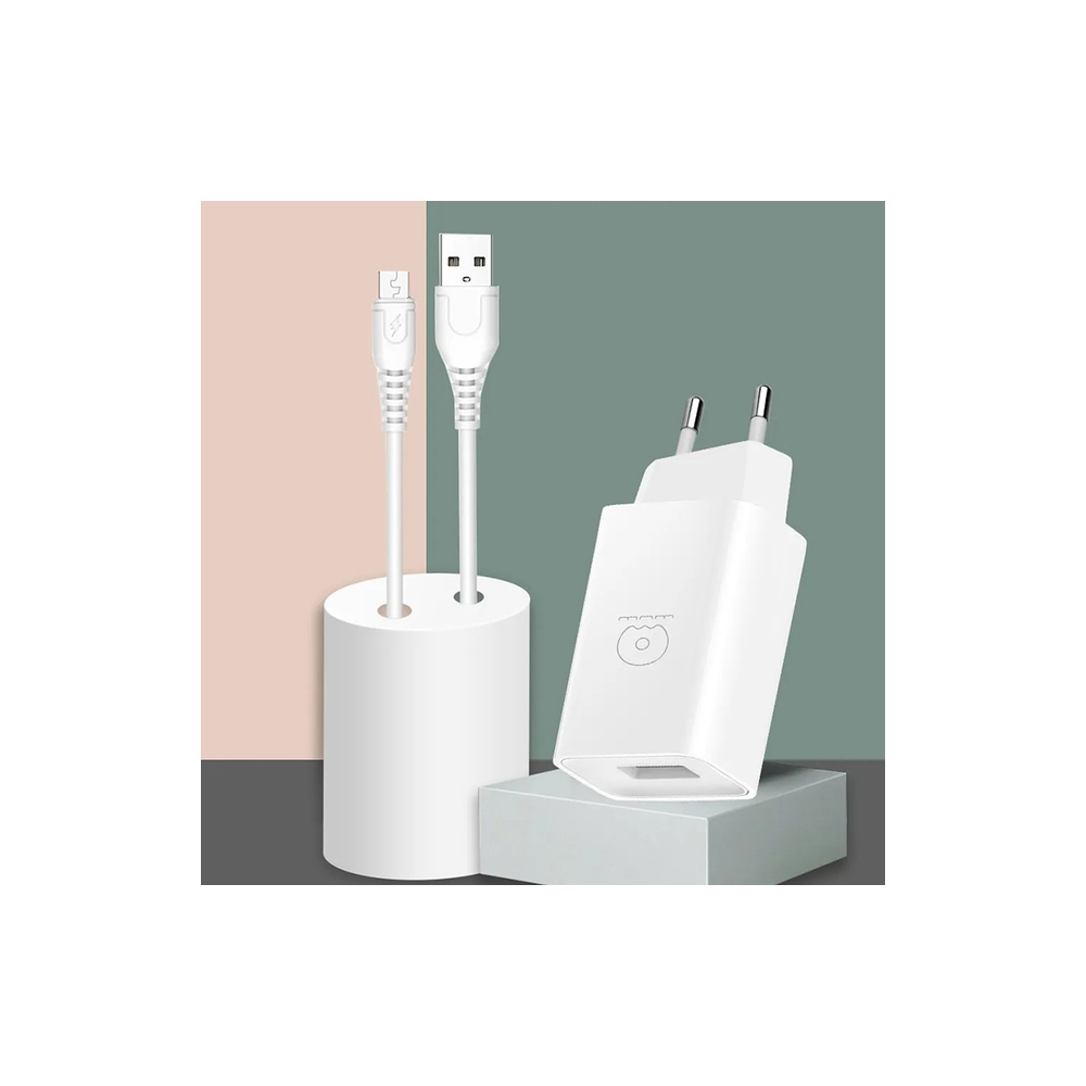 Chargeur WUW T47 2.1A MICRO USB - Blanc