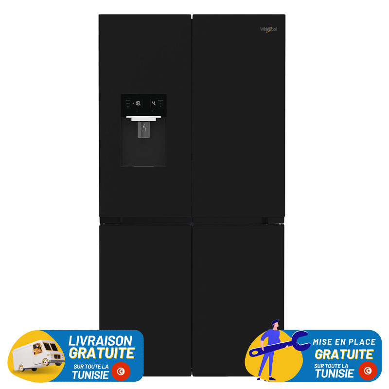 REFRIGERATEUR WHIRLPOOL NO FROST 6é sens 4 portes 534 Litres / Noir