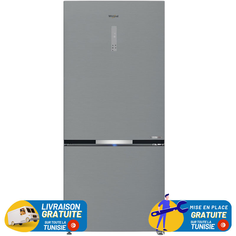 REFRIGERATEUR WHIRLPOOL NOFROST COMBIINE 6é sens 570 Litres / INOX avec afficheur