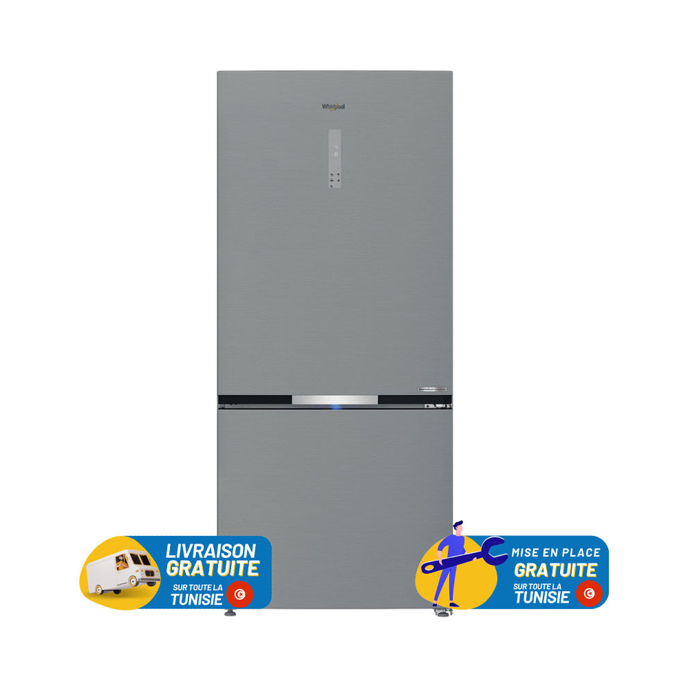 REFRIGERATEUR WHIRLPOOL NOFROST COMBIINE 6é sens 570 Litres / INOX avec afficheur