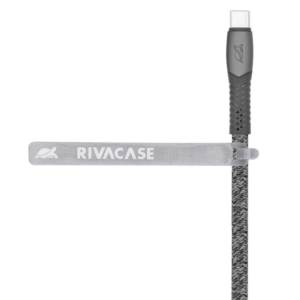 Câble RIVACASE PS6105 GR12 / Type-C/Type-C / 1.2 m / 60 Watts / Gris