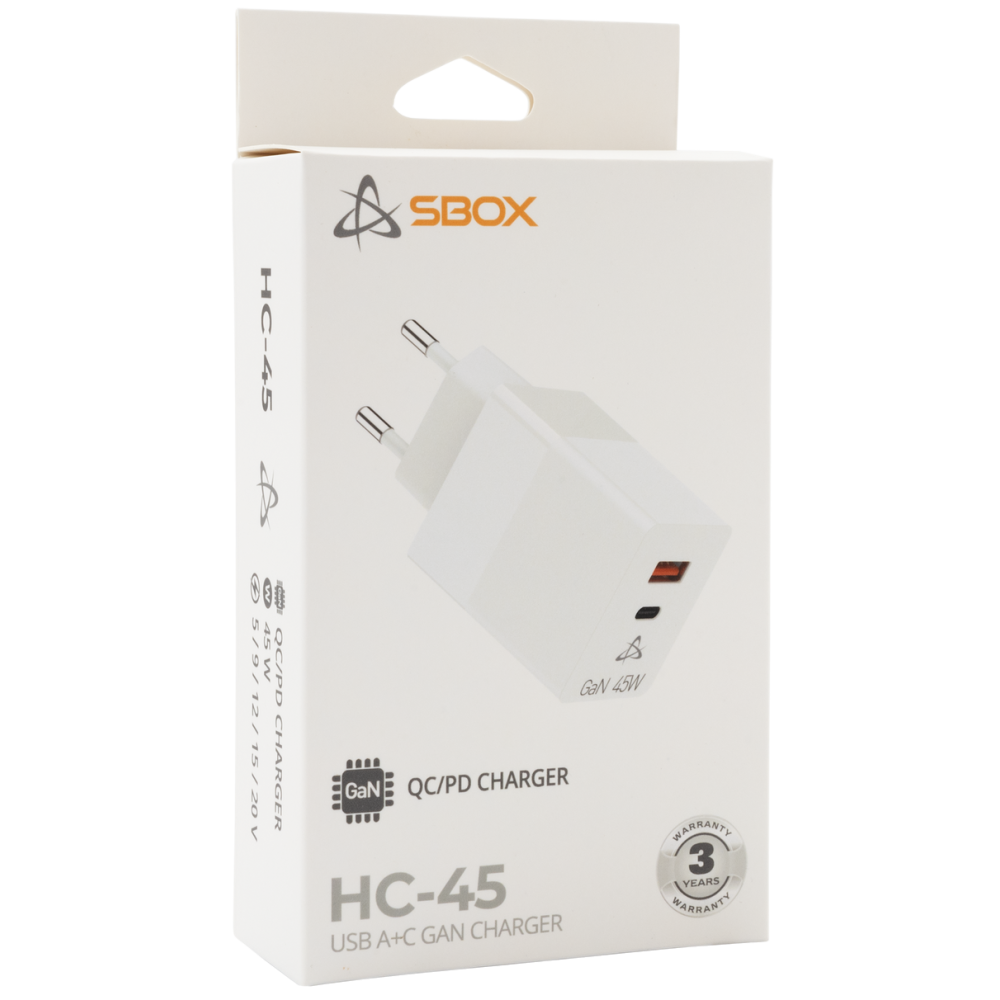 CHARGEUR USB SBOX HC-45/2 PORTS 45W