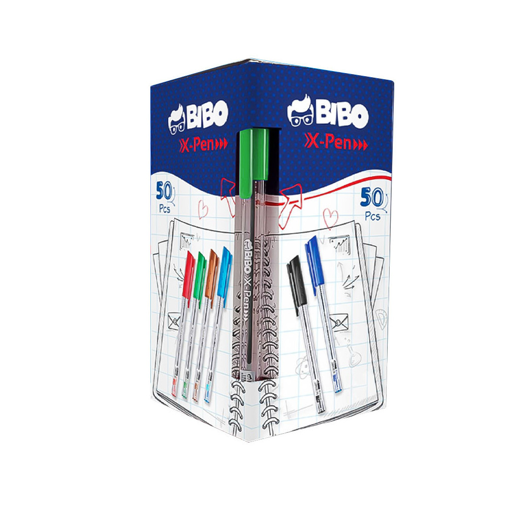 Pack 50 STYLO A BILLE BIBO X-PEN 1.0 MM / Vert