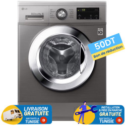 Lave linge Frontale LG FH2J3TNG5P 8Kg / DIRECT DRIVE / SILVER + 50dt bon de réduction