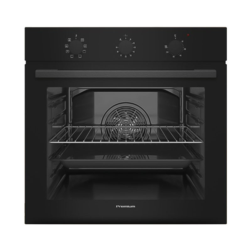 Four électrique Encastrable PREMIUM 79 Litres / VERRE NOIR / avec Chaleur Tournante