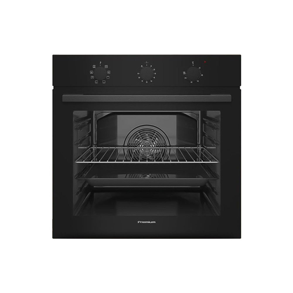 Four électrique Encastrable PREMIUM 79 Litres / VERRE NOIR / avec Chaleur Tournante