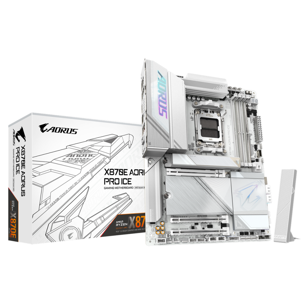 Carte mère Gigabyte X870E AORUS PRO ICE / AM5 / ATX / DDR5 / WHITE
