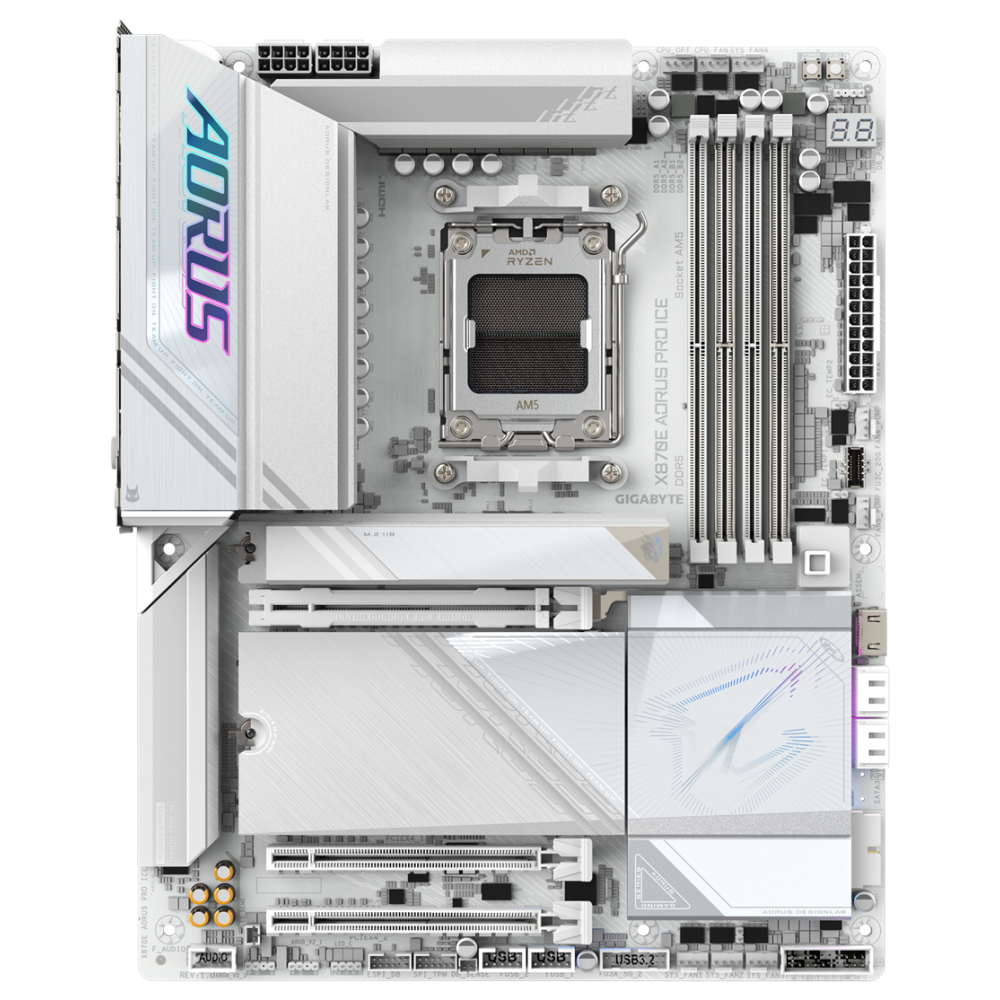 Carte mère Gigabyte X870E AORUS PRO ICE / AM5 / ATX / DDR5 / WHITE