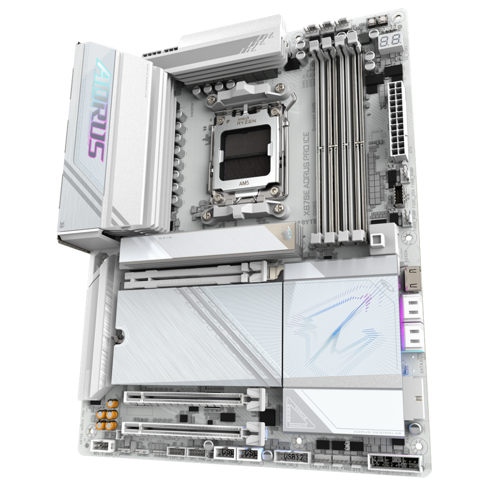 Carte mère Gigabyte X870E AORUS PRO ICE / AM5 / ATX / DDR5 / WHITE