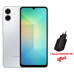 SMARTPHONE SAMSUNG GALAXY A06 5G 12/128G / GRIS + Chargeur SAMSUNG 45W Offert