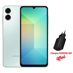 SMARTPHONE SAMSUNG GALAXY A06 5G 12/128G / VERT + Chargeur SAMSUNG 45W Offert