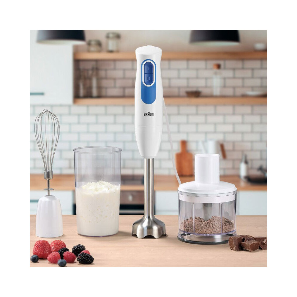 Mixeur Plongeant Braun 500ml / Blanc et Bleu / MQ20236M