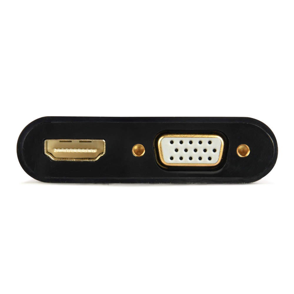 Câble adaptateur GEMBIRD HDMI mâle vers HDMI femelle + VGA femelle + audio / noir