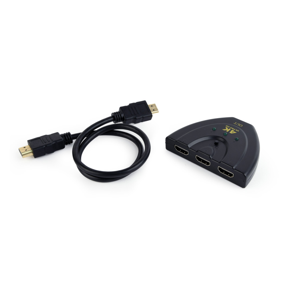 SWITCH GEMBIRD HDMI 3 ports built-in cable