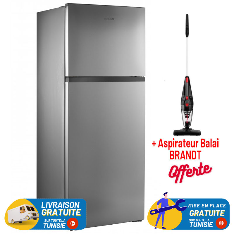 Réfrigérateur Brandt No Frost BD6010NX / 600 Litres / Inox + Aspirateur Balai BRANDT OFFERTE