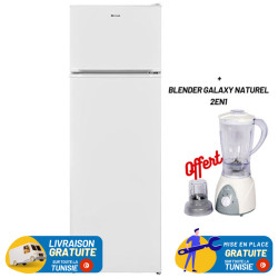 REFRIGERATEUR BRANDT DE FROST Double Portes 240 LITRES  / BLANC Avec BLENDER GALAXY 2EN1 400W GRATUIT