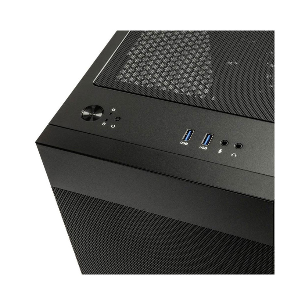 Boîtier Gaming Moyen Tour Lian-Li Lancool 205M Mesh / Micro-ATX / RGB / Avec Panneau Vitré / Noir