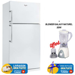 Réfrigérateur Double Porte NoFrost Whirlpool W7TI 8711 NFW EX / 423L / Blanc  + BLENDER GALAXY 2EN1 400W GRATUIT