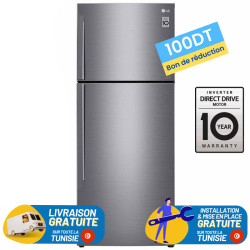 RÉFRIGÉRATEUR LG NO FROST INVERTER Double Portes 471 Litres / INOX + 100 DT BON DE REDUCTION