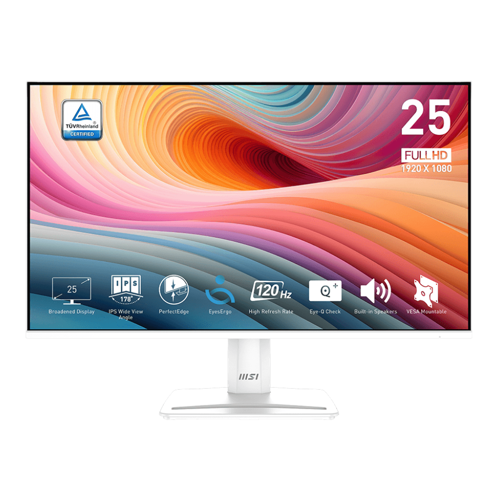 Écran MSI PRO MP251WE E2 24.5" Full HD IPS / 120 Hz / Avec Haut-parleurs / Blanc
