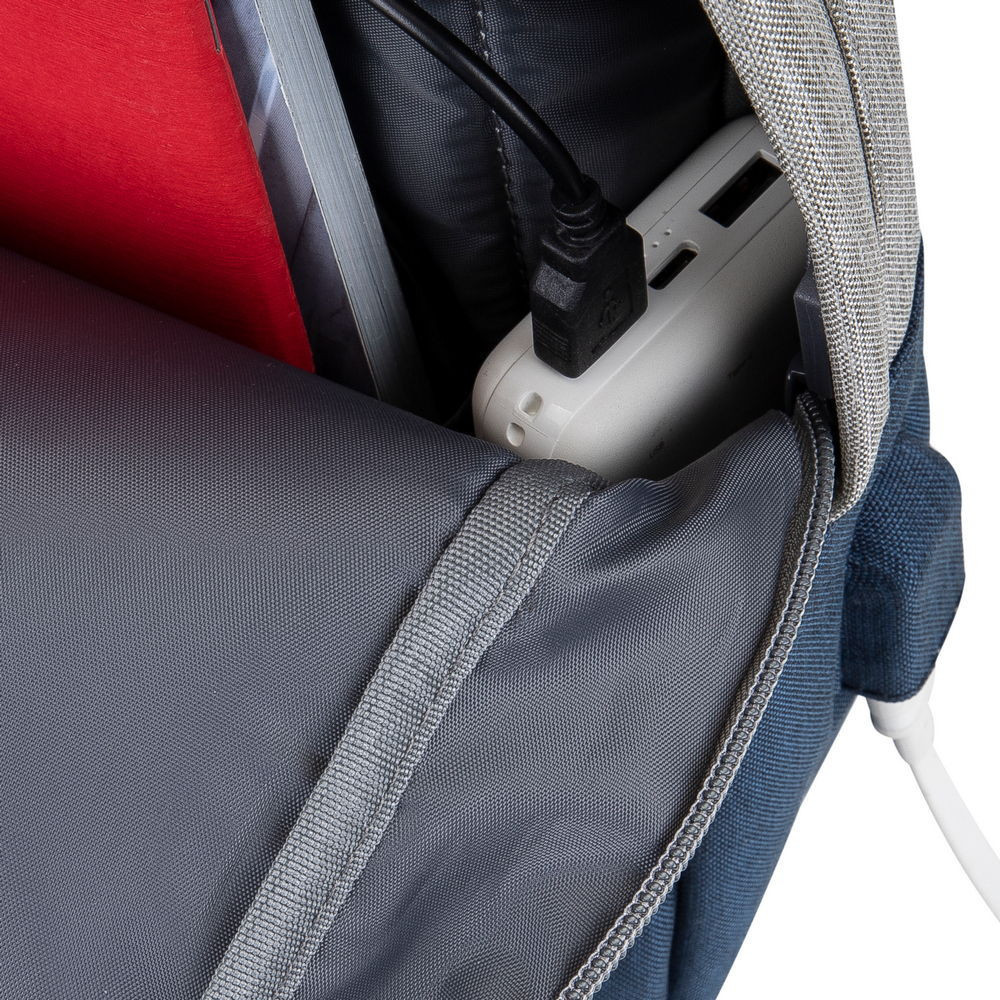 Sac à dos antivol pour pc portable 15.6" RivaCase 7562 / Gris Bleu Foncé