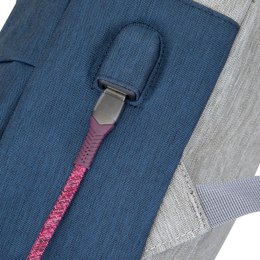 Sac à dos antivol pour pc portable 15.6" RivaCase 7562 / Gris Bleu Foncé