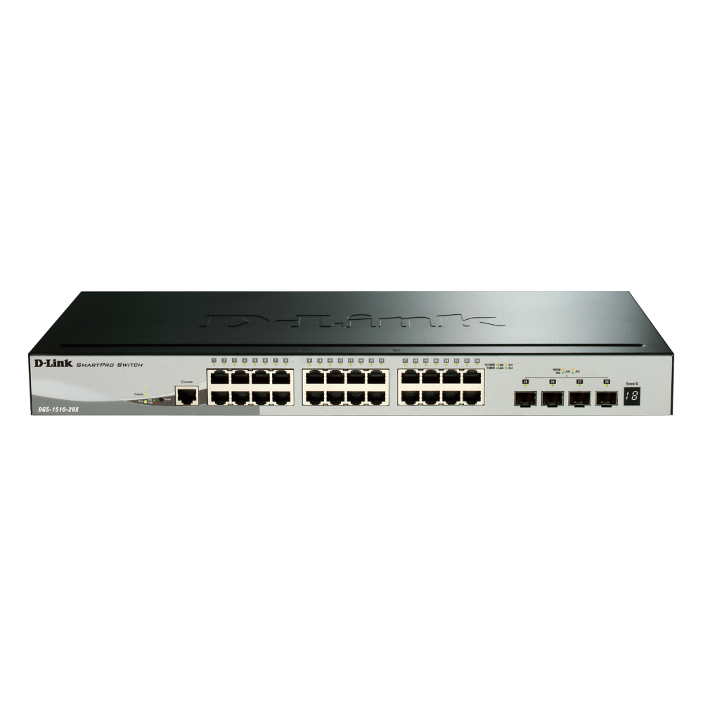 Switch D-Link 24 Ports 10/100/1000Mbps + 4 10G SFP+ ports SmartP