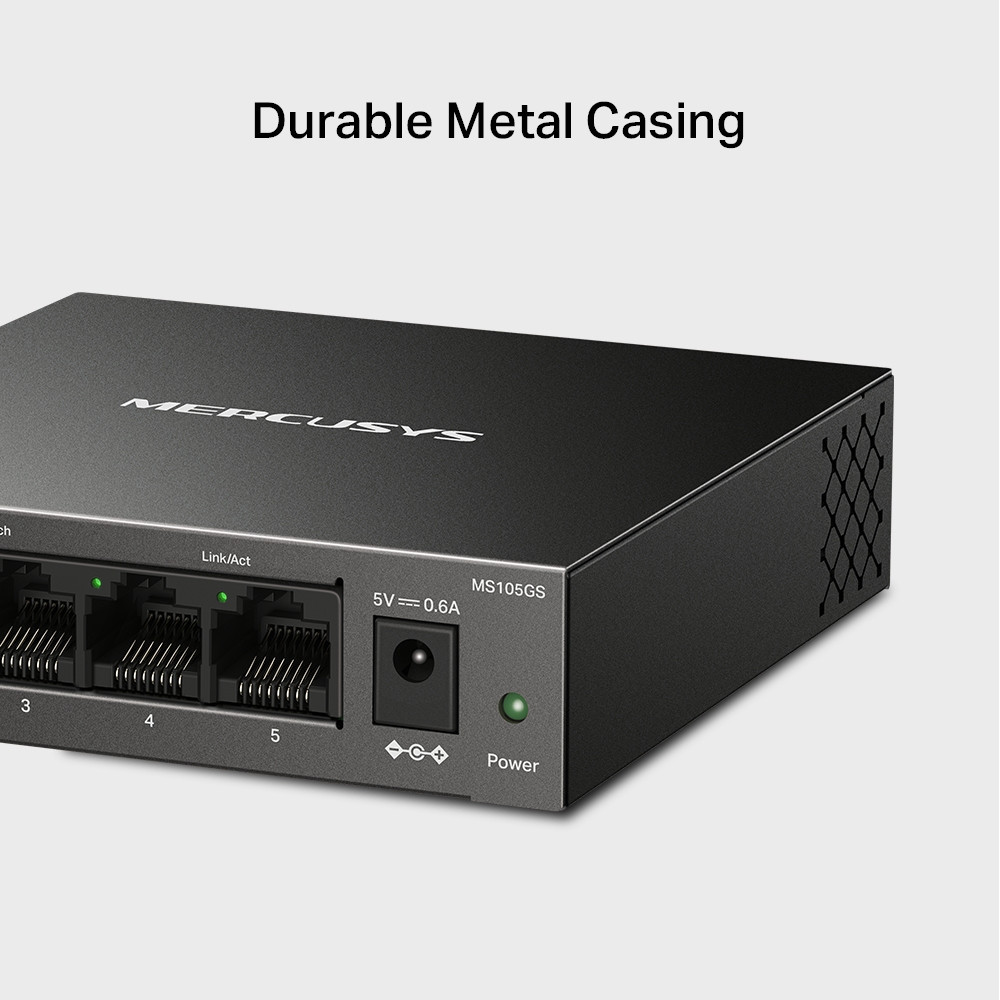 Switch De Bureau 5 Ports MERCUSYS METALLIQUE MS105G / 10/100/1000 Mbps