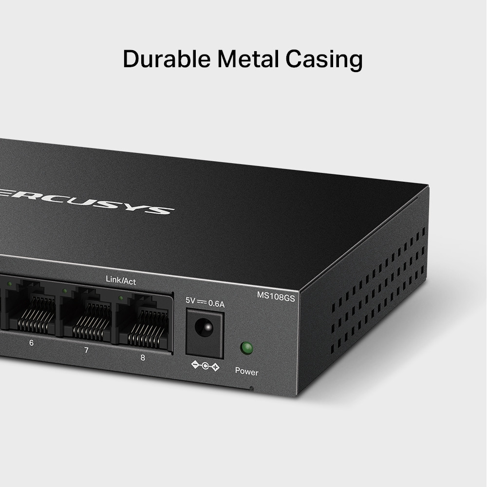 Switch De Bureau 8 Ports MERCUSYS METALLIQUE MS108G / 10/100/1000 Mbps