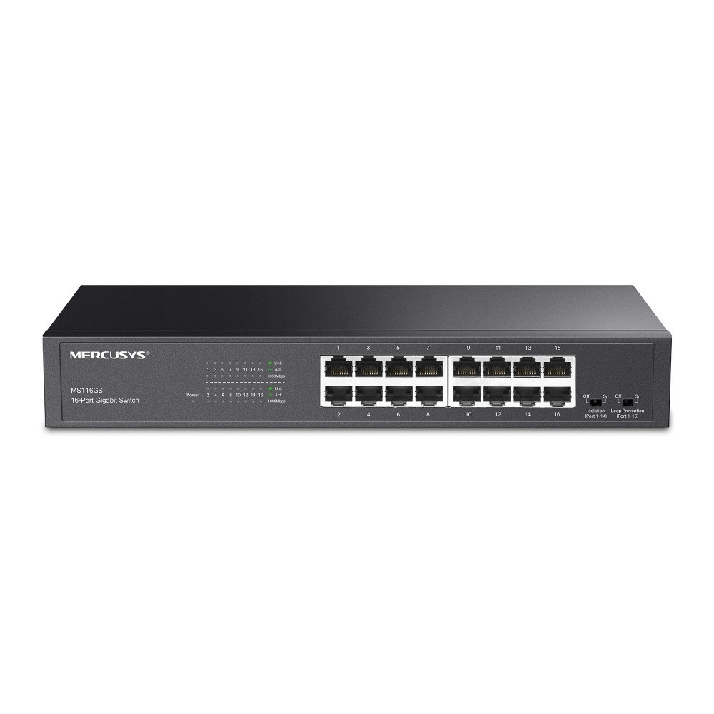 Switch de Bureau / rackable MERCUSYS MS116GS 16 Ports Gigabit 10/100/1000 Mbps