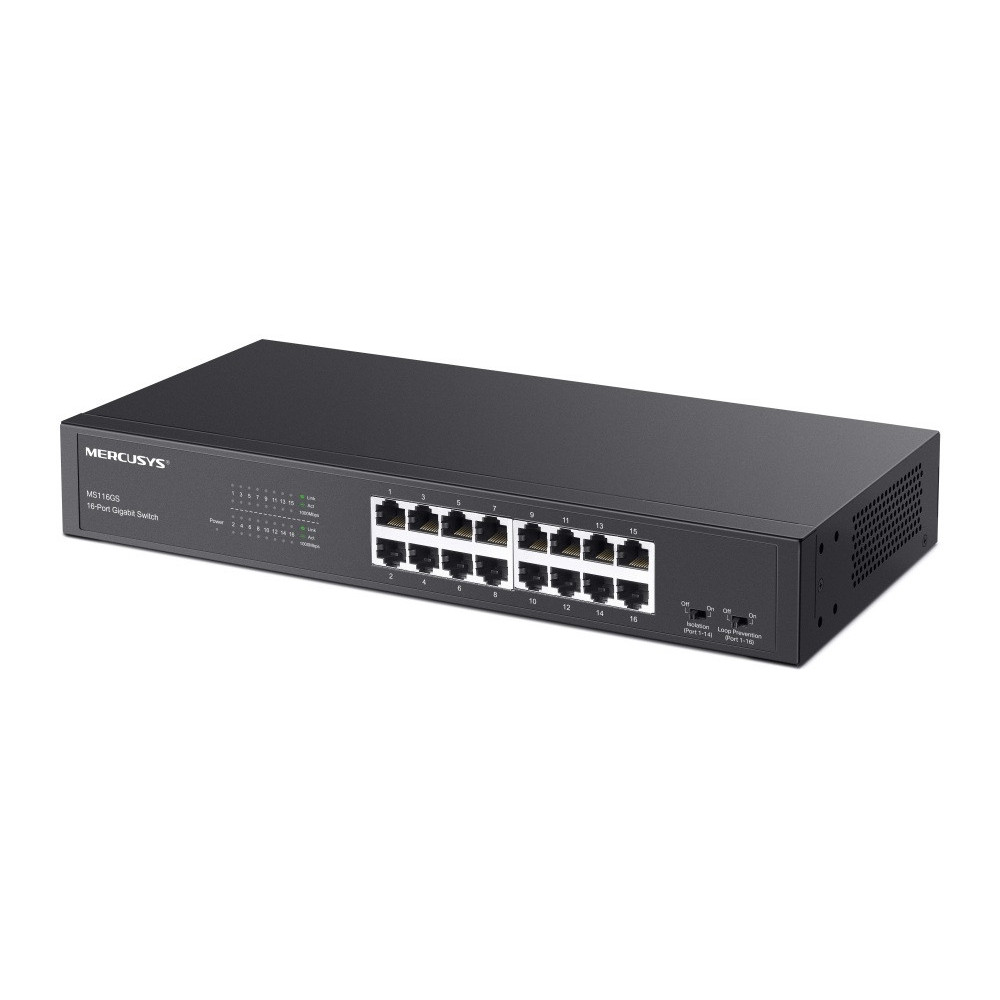 Switch de Bureau / rackable MERCUSYS MS116GS 16 Ports Gigabit 10/100/1000 Mbps