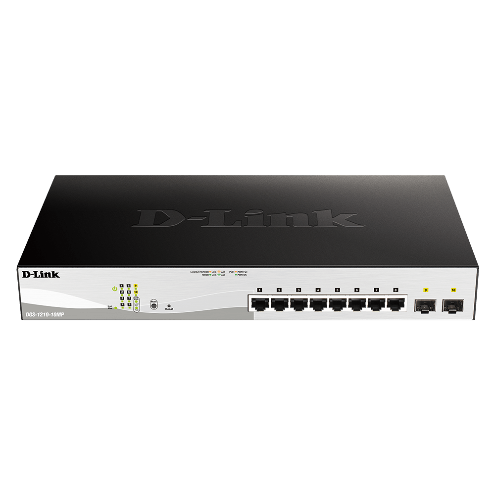 Switch DLINK 8 GIGA PoE + 2 SFP ports Smart  130W