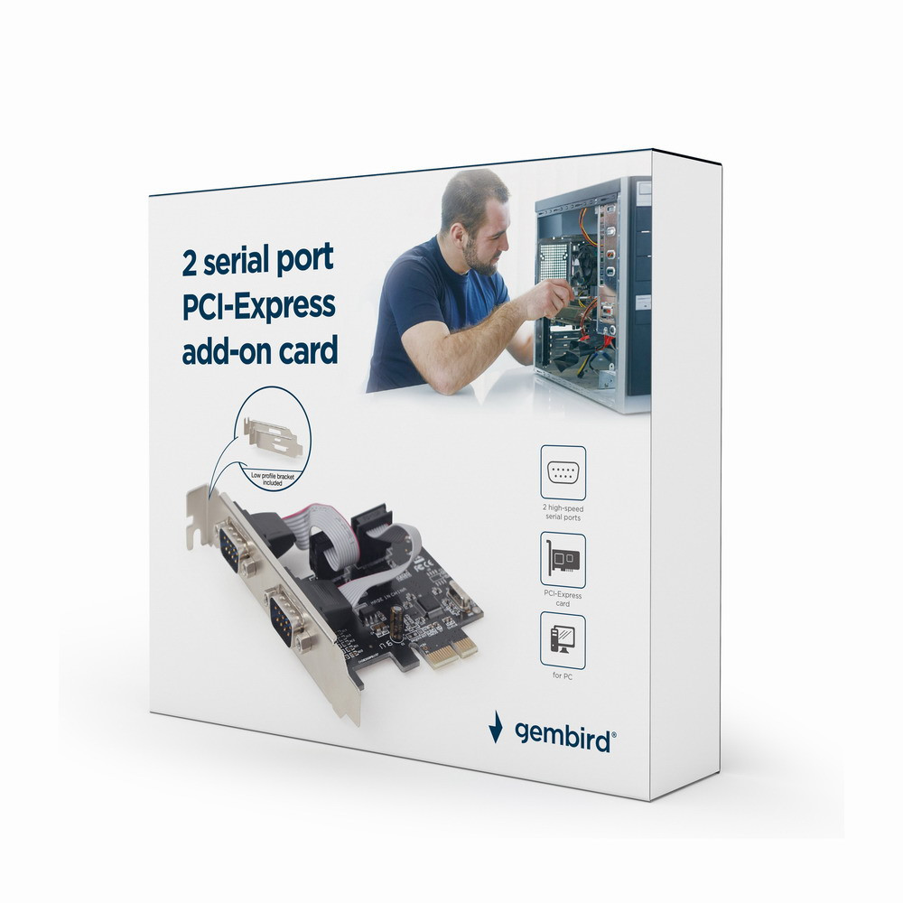 Carte 2 ports serie type PCI-Express GEMBIRD