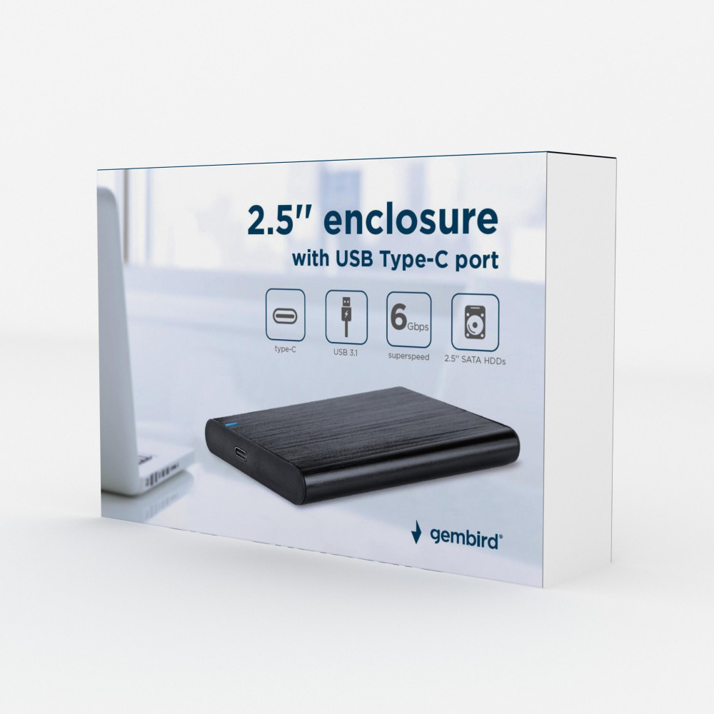 Boitier GEMBIRD pour disque dur 2.5" USB 3.0 / noir