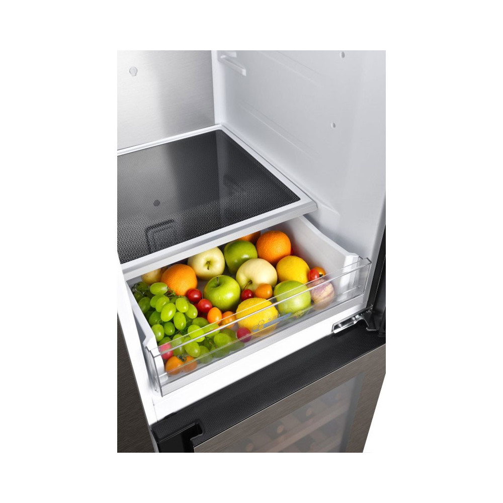 Réfrigérateur Hyundai No Frost INVERTER Side By Side 548 Litres / Verre Gris + Cave À Vin