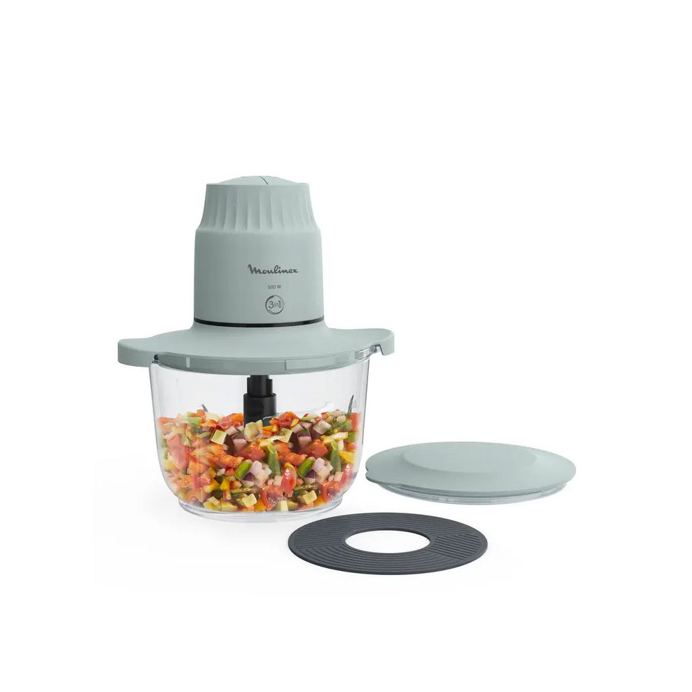 Mini Hachoir MOULINEX 2 Litres / 500W / Gris