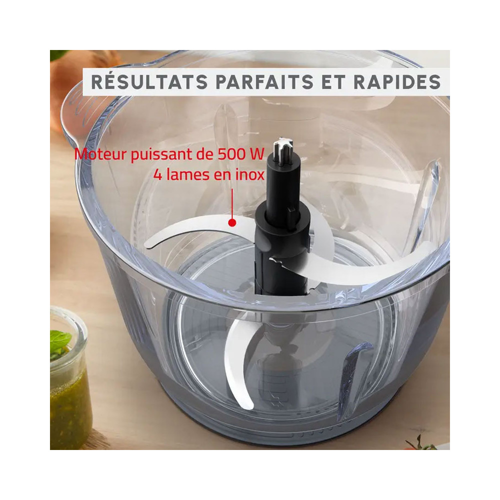 Mini Hachoir MOULINEX 2 Litres / 500W / Gris
