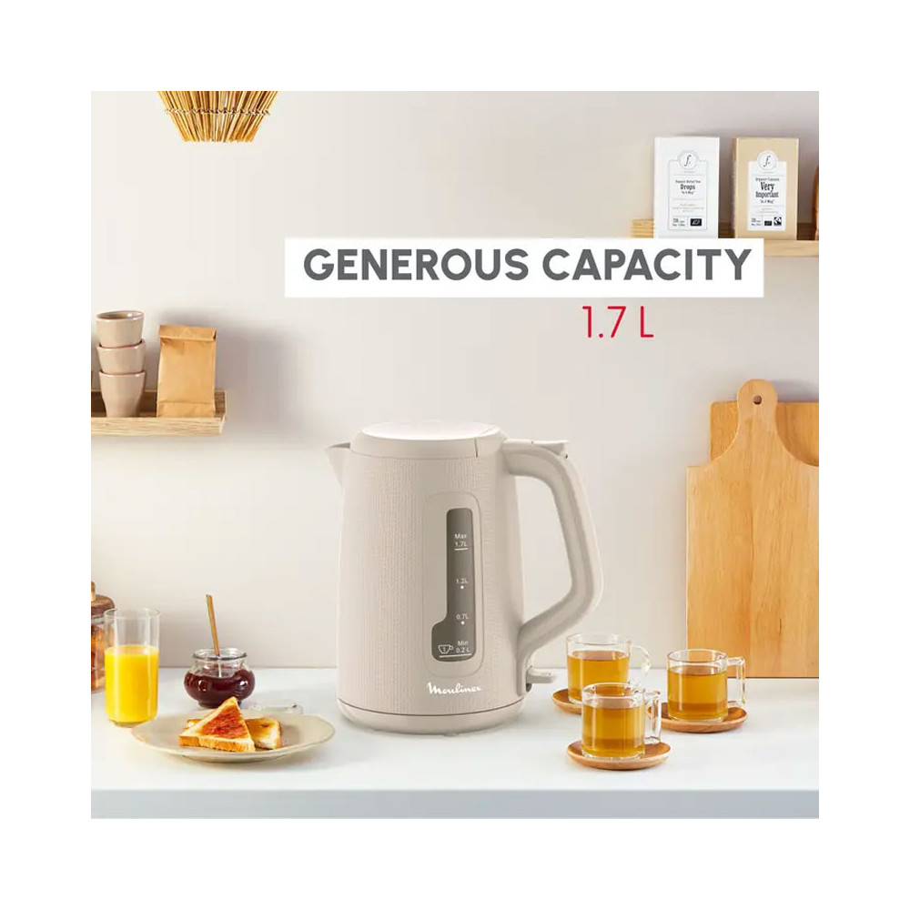 Bouilloire Électrique MOULINEX Morning 2400W 1.7Litre / Gris Chaud