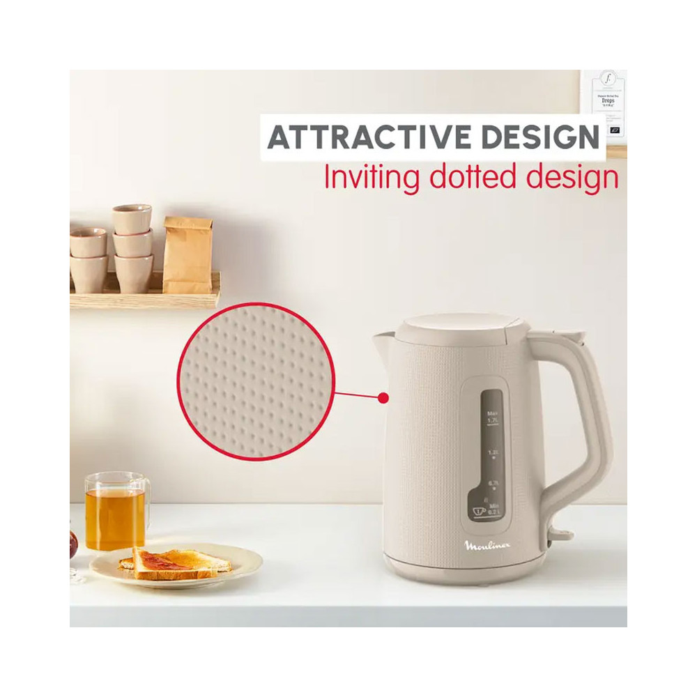 Bouilloire Électrique MOULINEX Morning 2400W 1.7Litre / Gris Chaud