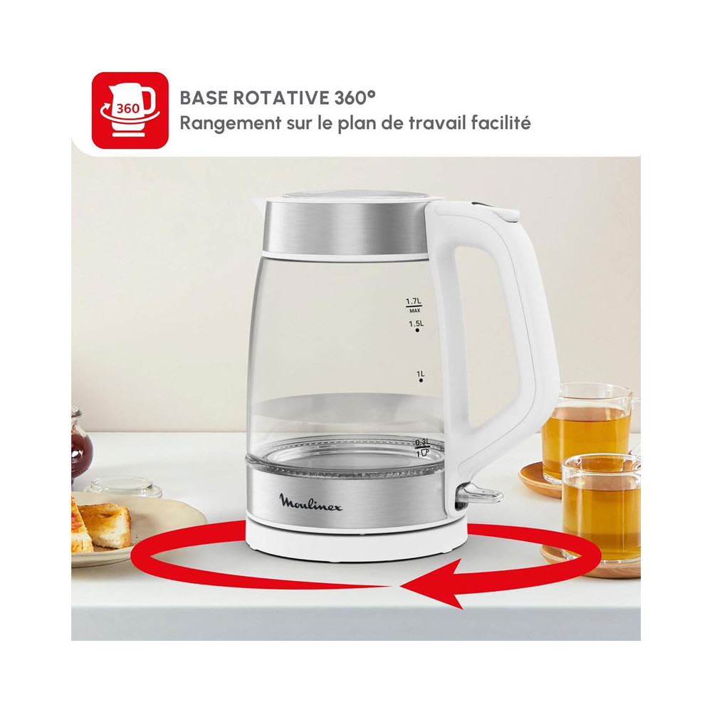 Bouilloire Sans Fil MOULINEX 1.7Litre / Blanc / BY6R5130