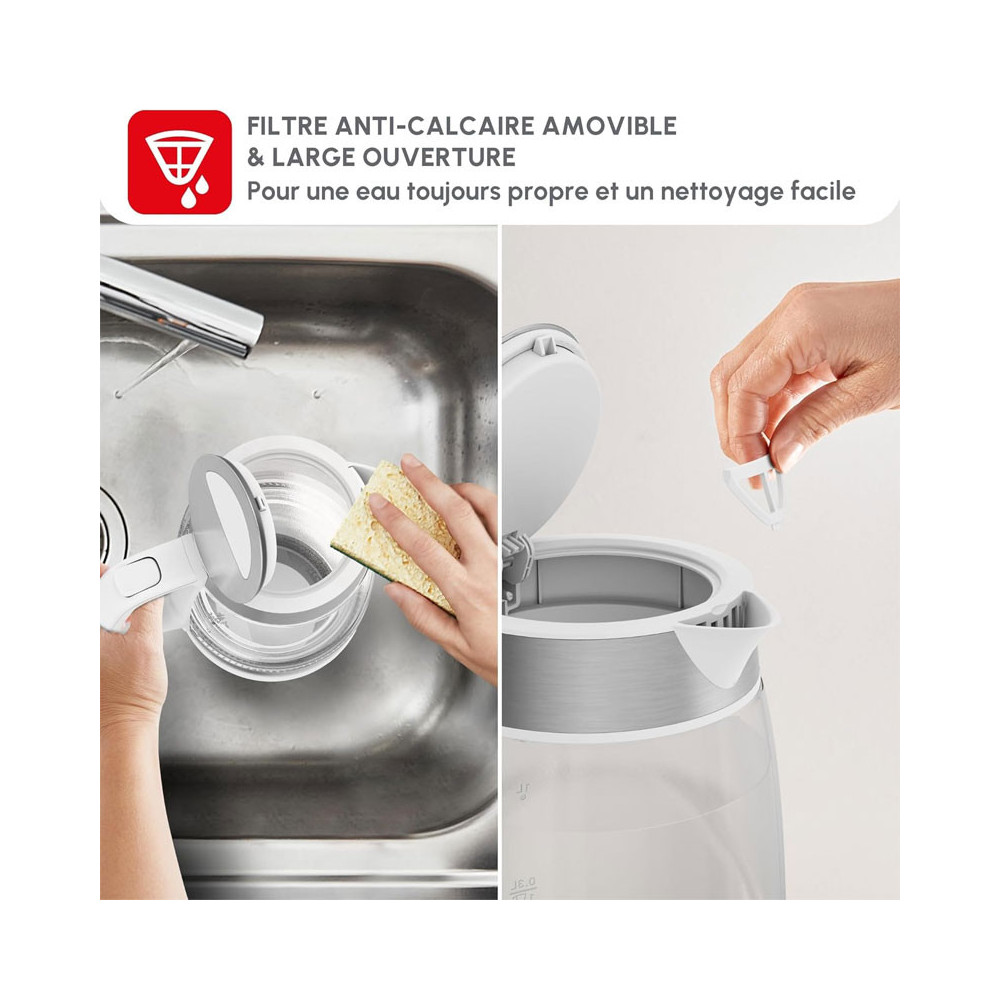 Bouilloire Sans Fil MOULINEX 1.7Litre / Blanc / BY6R5130