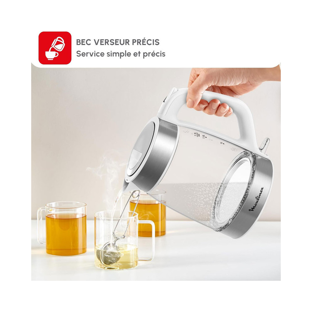 Bouilloire Sans Fil MOULINEX 1.7Litre / Blanc / BY6R5130