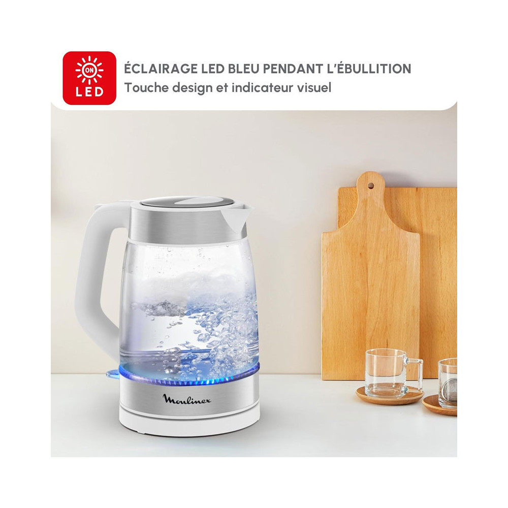 Bouilloire Sans Fil MOULINEX 1.7Litre / Blanc / BY6R5130