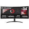 Ecran Gaming LG 34WR50QK 34'' UWQHD Incurvé 100Hz / Noir