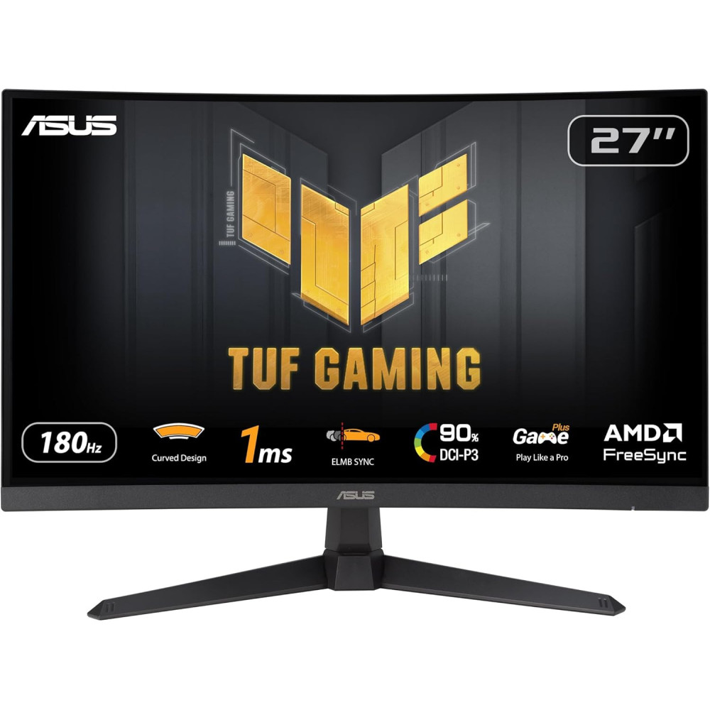 ECRAN TUF GAMING ASUS VG27VQ3B 27" FHD CURVED 180Hz 1ms HDMI / VGA / USB / HAUT PARLEUR