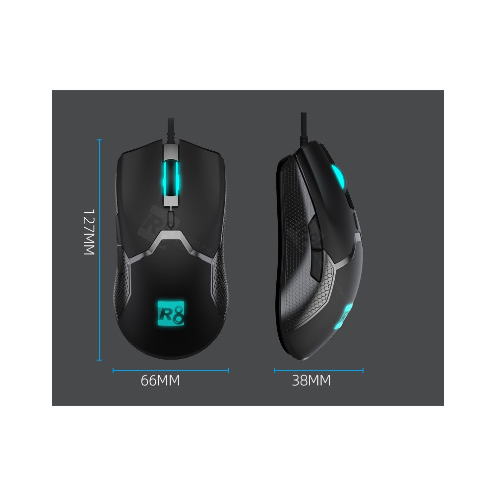 SOURIS 6D Gaming RGB LED Light - R8 - 1621 / BLACK