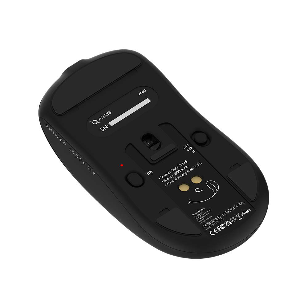Souris Sans Fil Gamer AQIRYS M60 - Noir