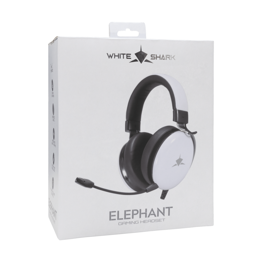 Casque Gaming Filaire White Shark Elephant / Blanc