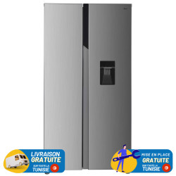 REFRIGERATEUR HOOVER No Frost SIDE BY SIDE 518 Litres / inox / AVEC Afficheur et DISTRIBUTEUR