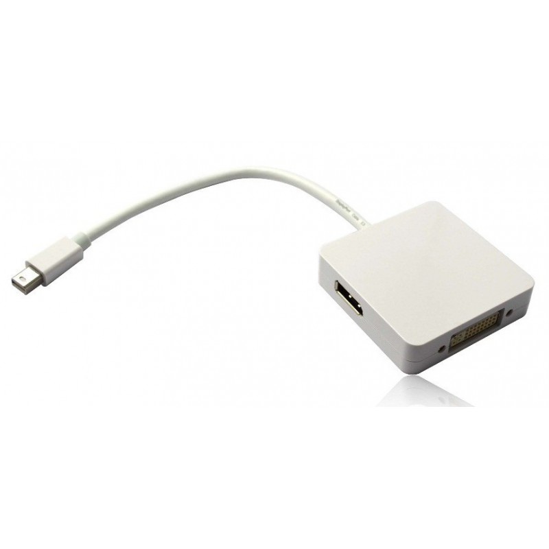 Adaptateur Mini DisplayPort Vers DVI-I Femelle, HDMI Femelle et DisplayPort Femelle